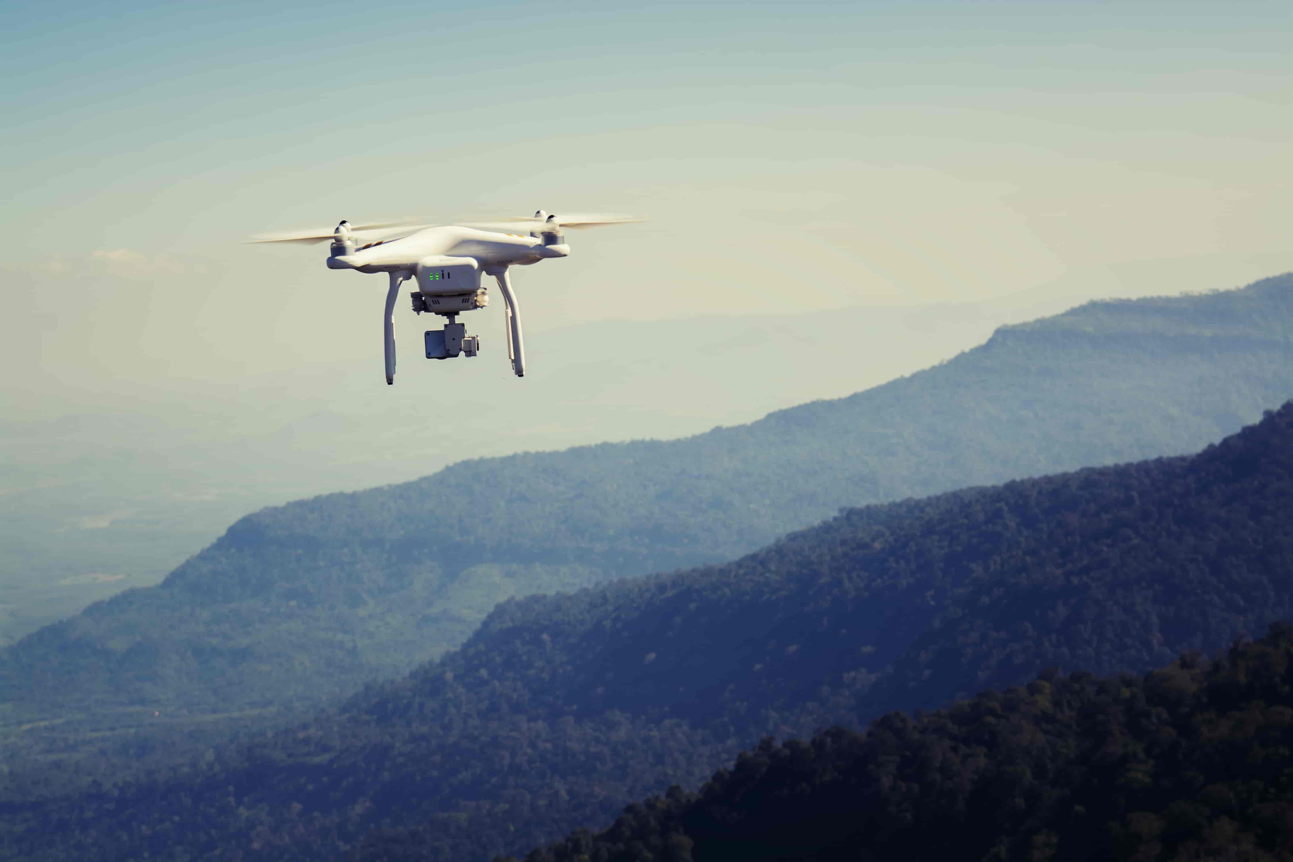 Aerial photography drone in action